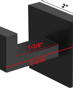 Alternative view of IBosins 4 Pack Towel Hooks Hand Towel Holder for Bathroom Wall Livingroom Bedroom Kitchen Closet Heavy Duty Stainless Steel Hook Hanger for Robe. Bath Towel. Coat (Square Matte Black)