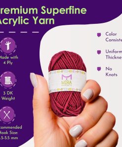 Alternative view of 20 Acrylic Yarn Skeins - 438 Yards Multicolored Yarn in Total  Great Crochet and Knitting Starter Kit for Colorful Craft  Assorted Colors